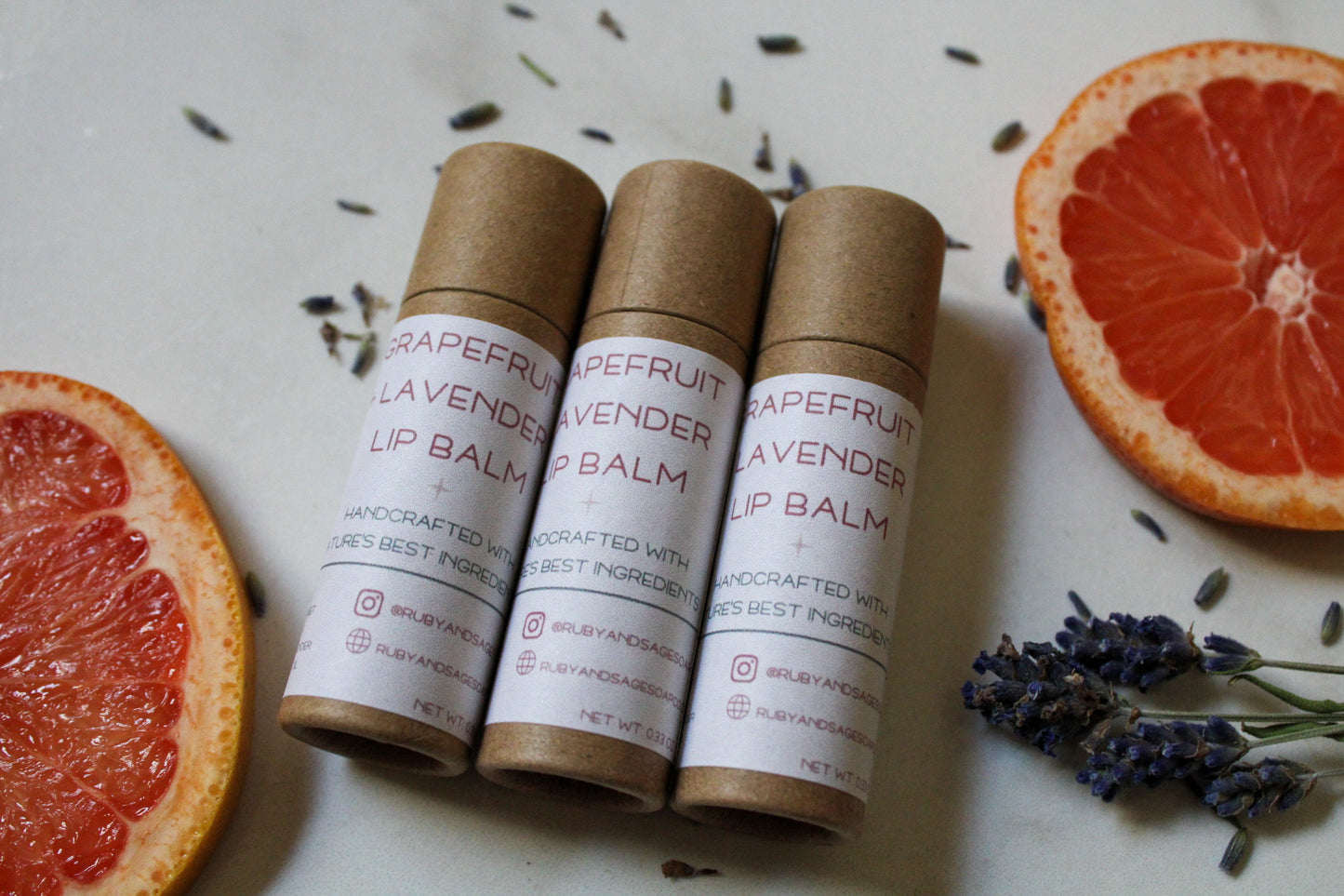 Grapefruit + Lavender Lip Balm