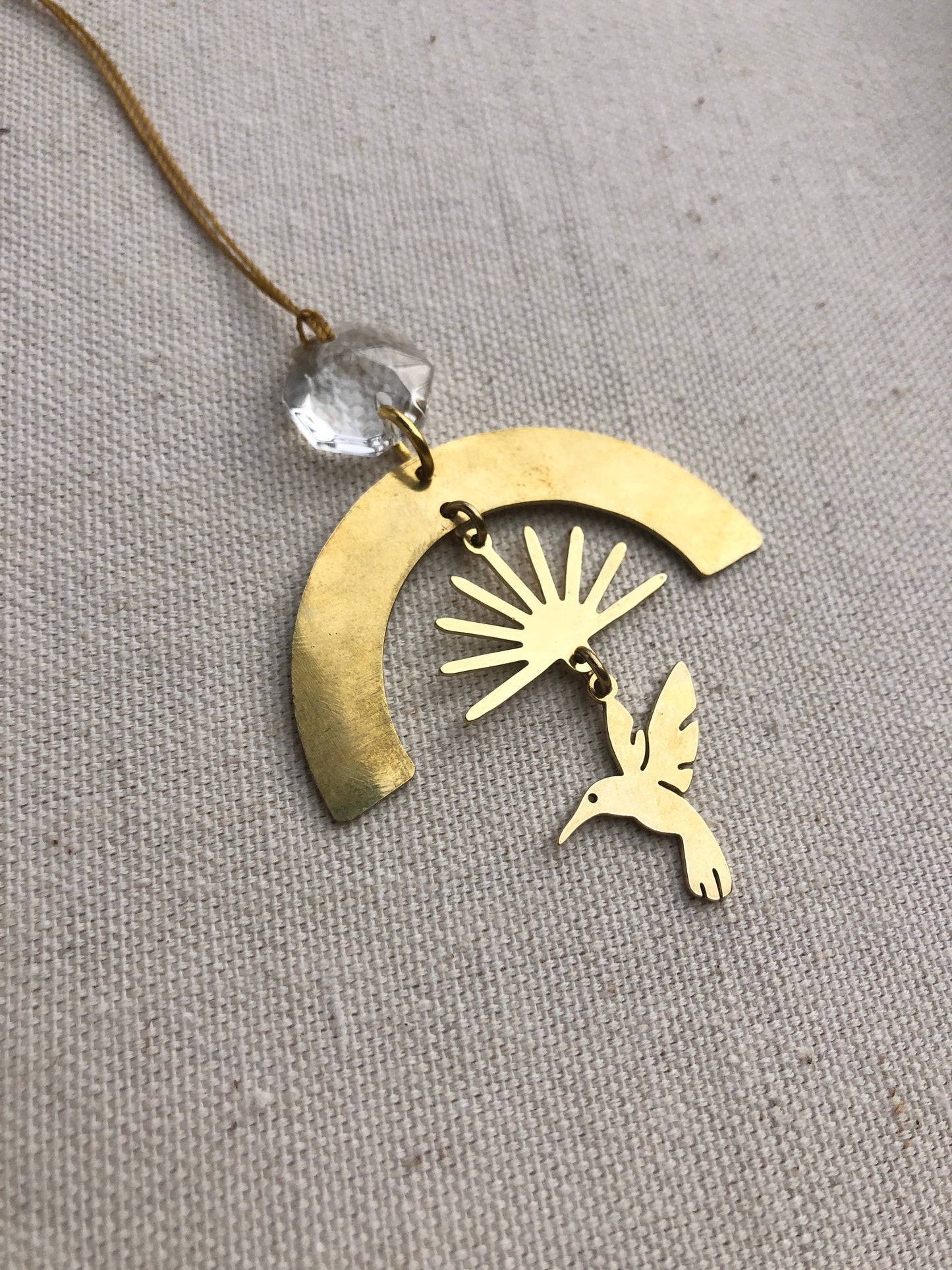 Ascension Hummingbird Light Catcher |Gold Charm | Suncatcher