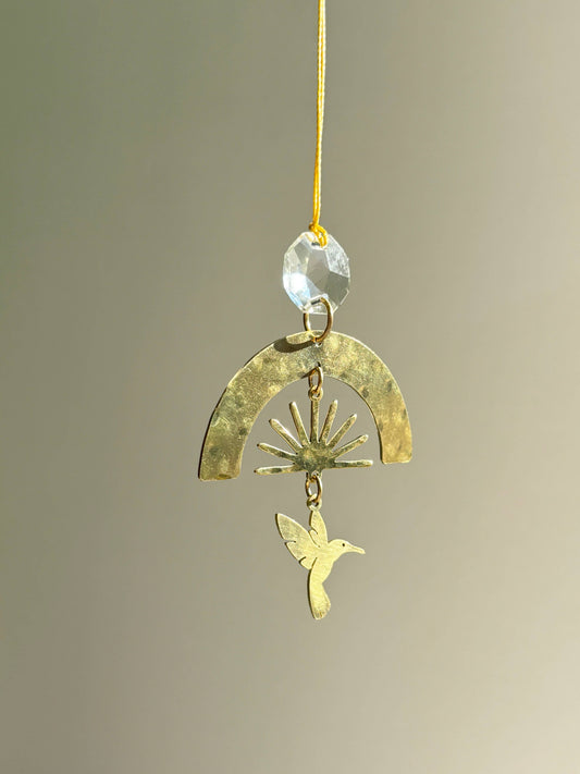 Ascension Hummingbird Light Catcher |Gold Charm | Suncatcher