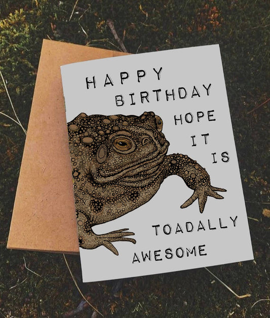 Happy Birthday Toadally Card toad frog nature