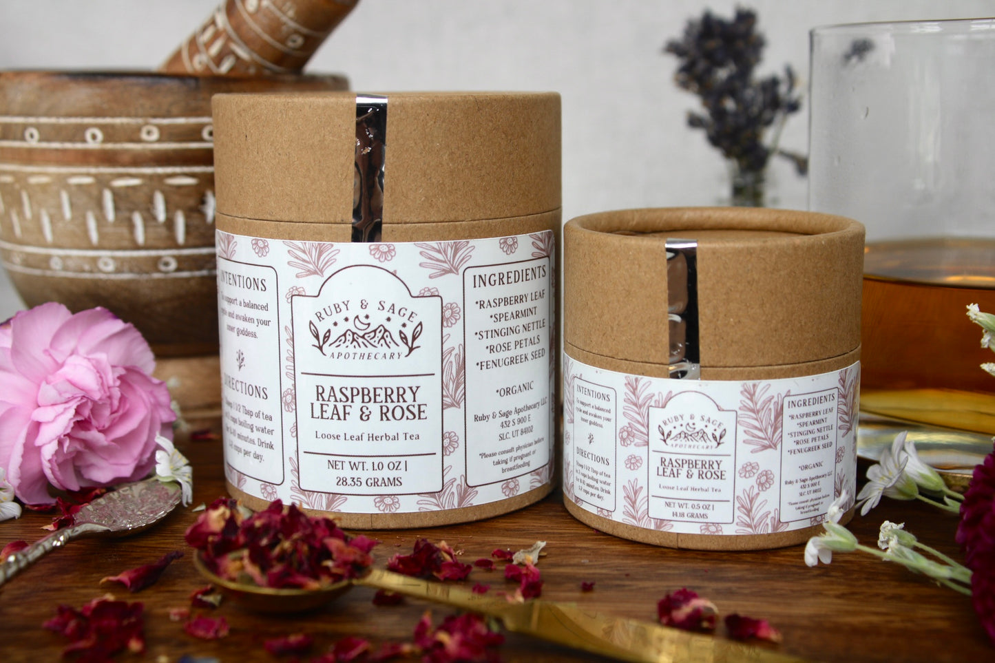Raspberry Leaf & Rose Loose Leaf Herbal Tea