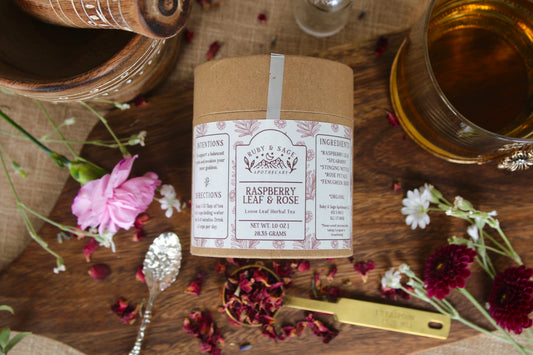 Raspberry Leaf & Rose Loose Leaf Herbal Tea