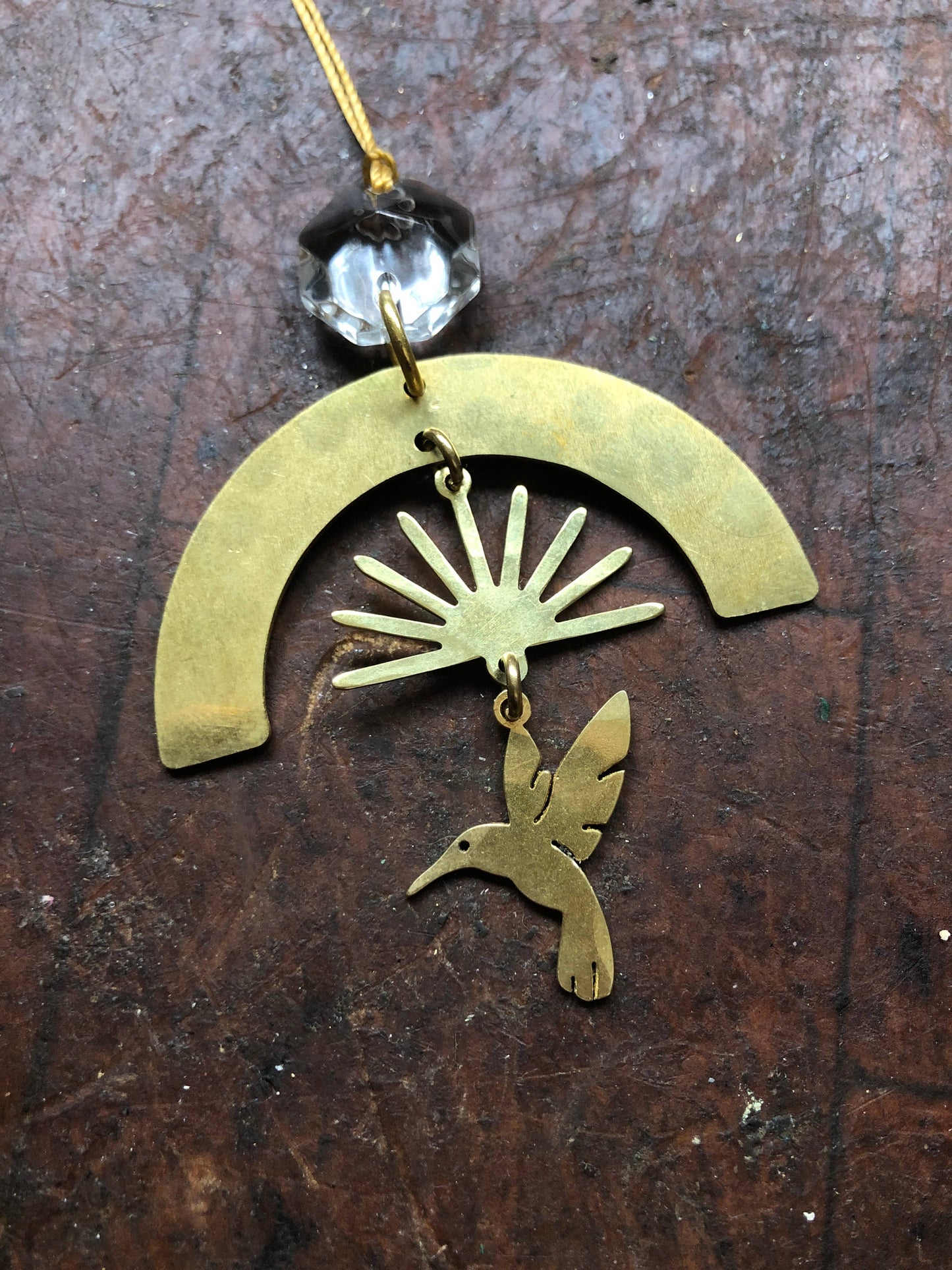Ascension Hummingbird Light Catcher |Gold Charm | Suncatcher