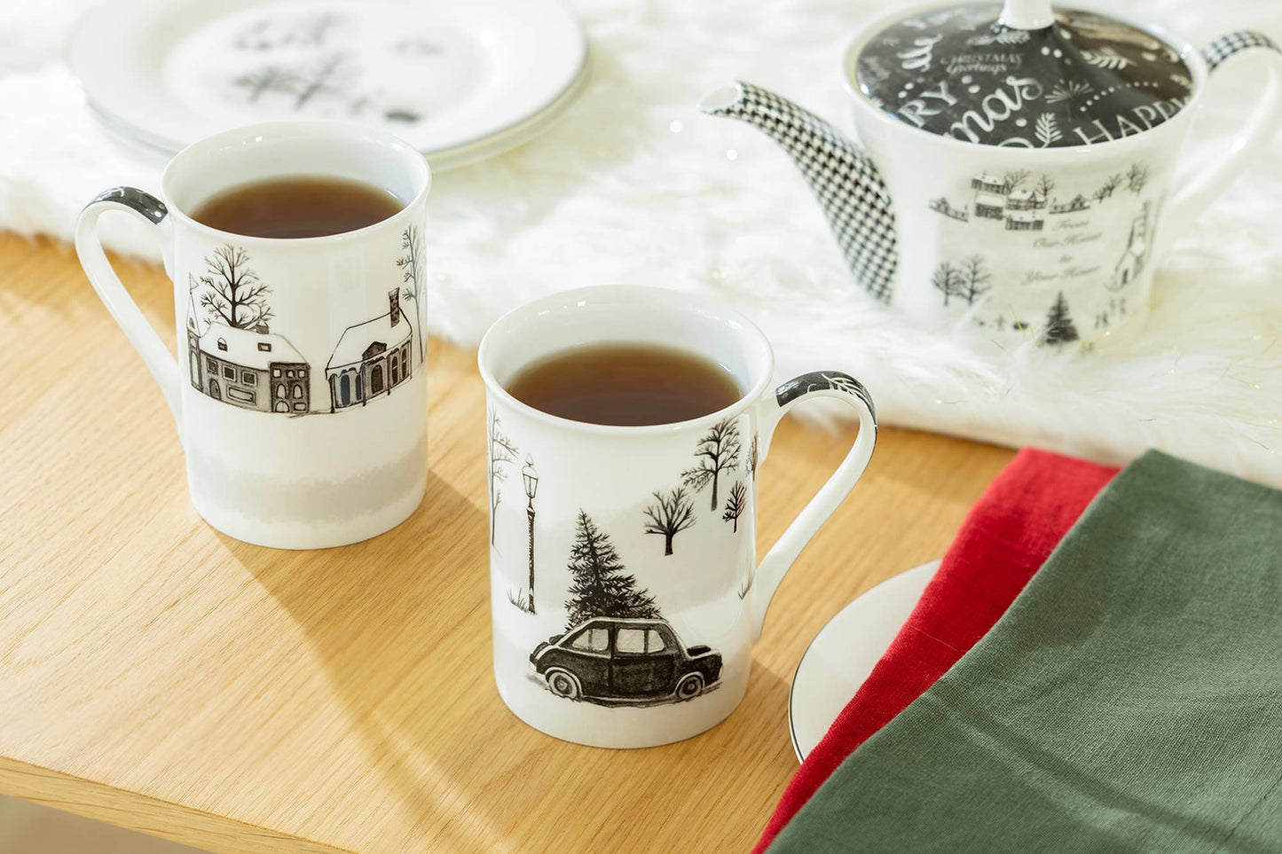 Christmas Tree Car 10oz Bone China Mug
