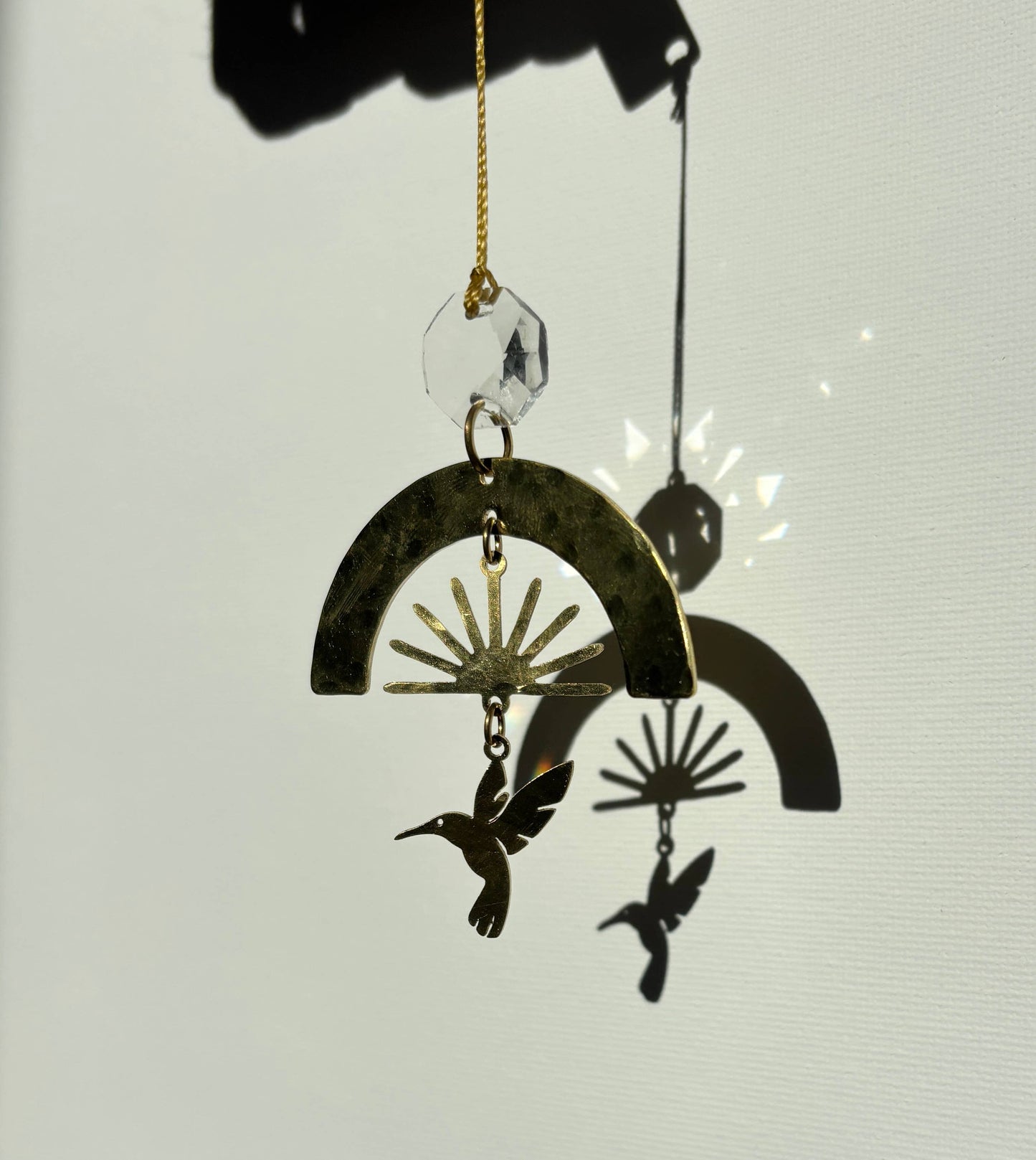 Ascension Hummingbird Light Catcher |Gold Charm | Suncatcher