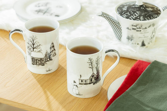 Winter Wonderland Snowman Village 10oz Bone China Mug